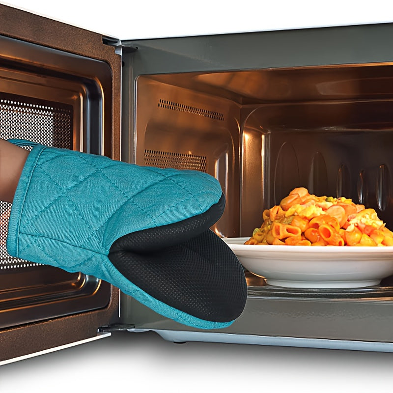 Silicone Non-Slip Heat-Resistant Oven Gloves, Multi-Functional Kitchen Microwave Oven And Baking Gloves, Food Safety, Thickened And Anti-Scald Rubber Gloves, Suitable for Graduation Ceremony, June Festival, Labor Day, Grandparents' Day And Easter