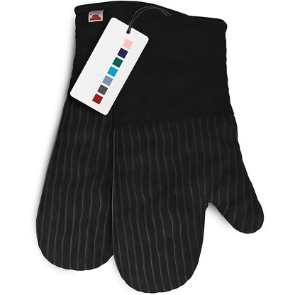 High Heat Resistant 500 Degree Oven Mitts and Pot Holders - 6pcs Set, 1 Pair Extra Long Oven Glove with Non-Slip Silicone Surface for Cooking
